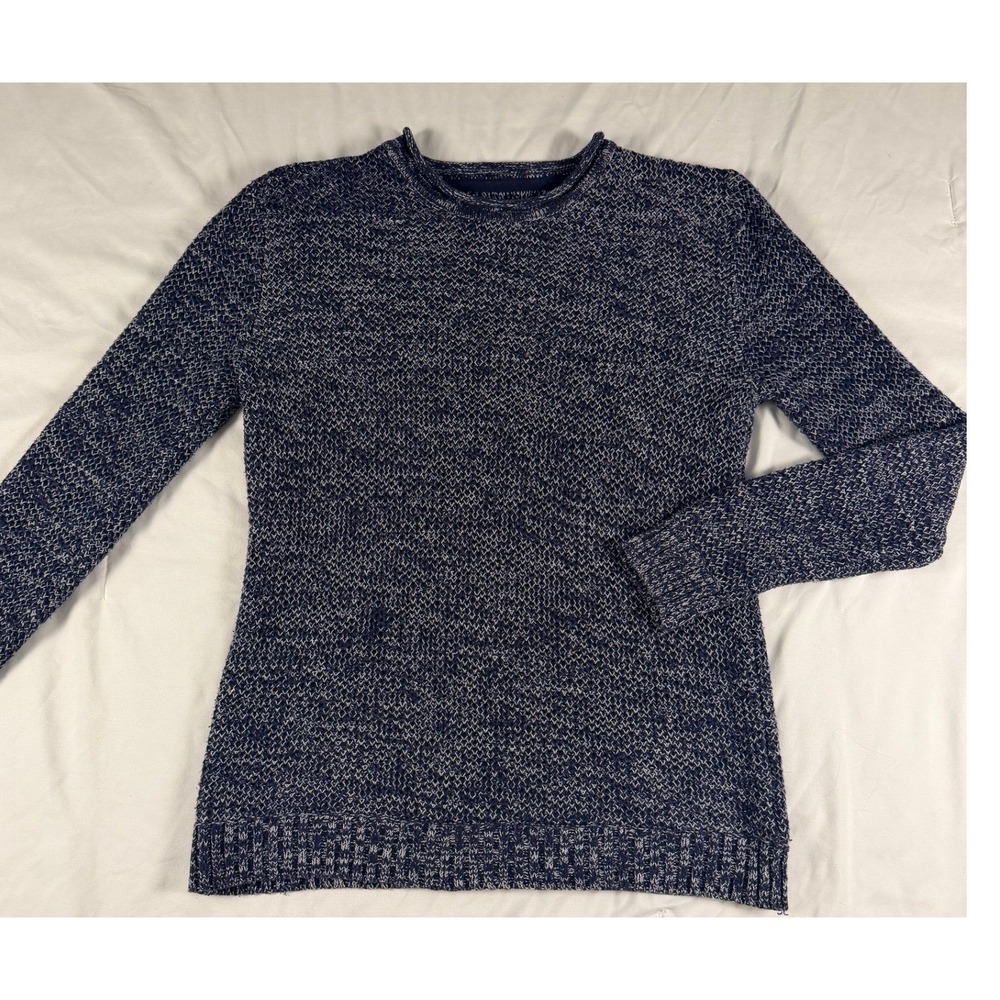 O'Hanlon Mills Navy Blue Marled Cotton Blend Crewneck‎ Sweater Men's Size XS